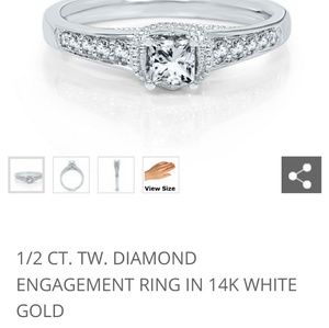 💍14Kt 1/2CTTW Princess Cut Engagment Ring😍